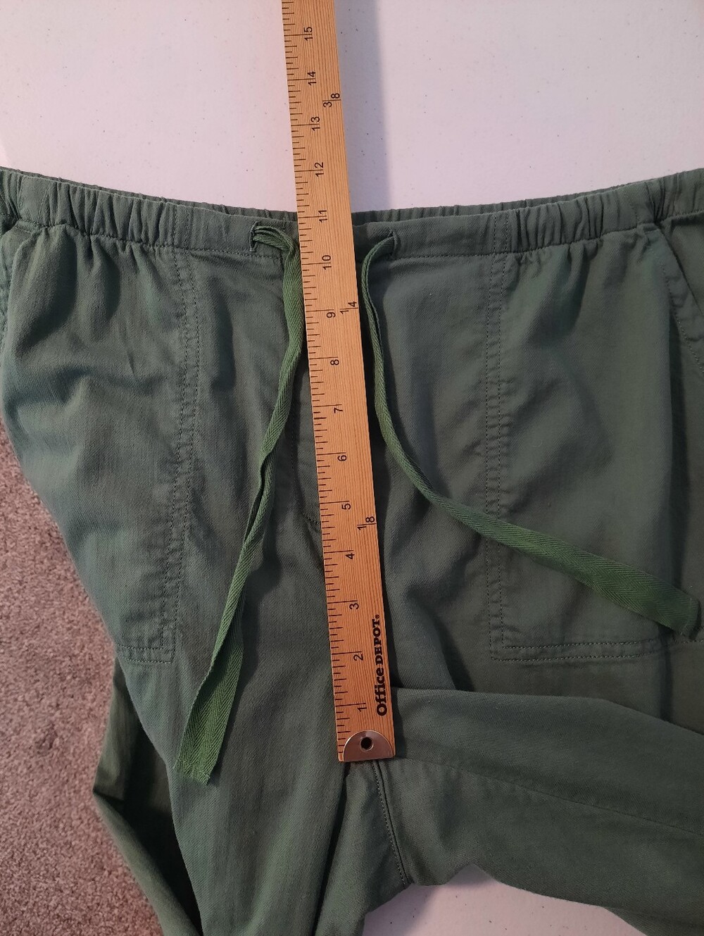 Eileen Fisher Nori Green Organic Cotton High Rise Relaxed Slim Leg Pants Large - Picture 11 of 15